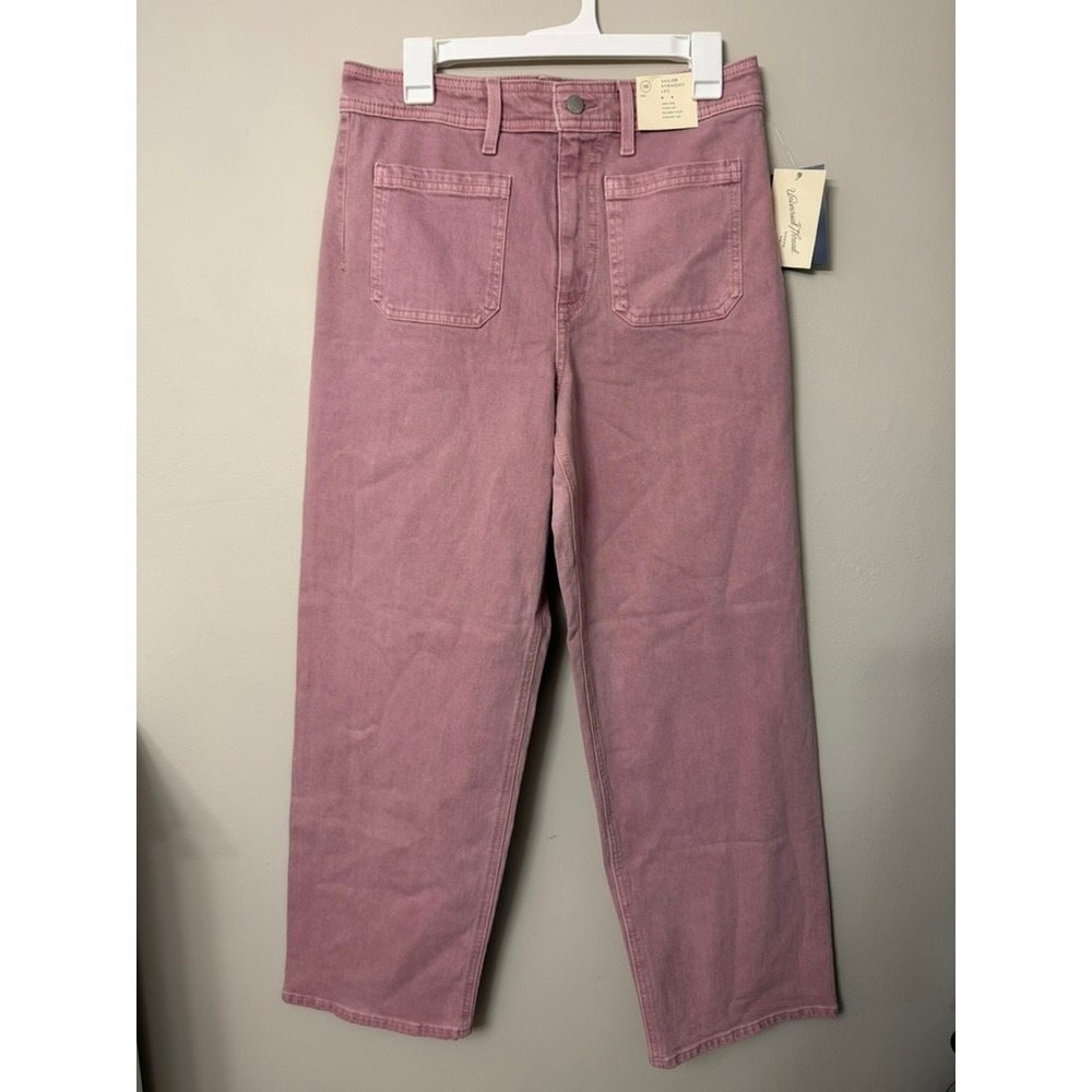Universal Thread Sailor Straight Leg Jeans Womens 10 Pink High Rise NWT